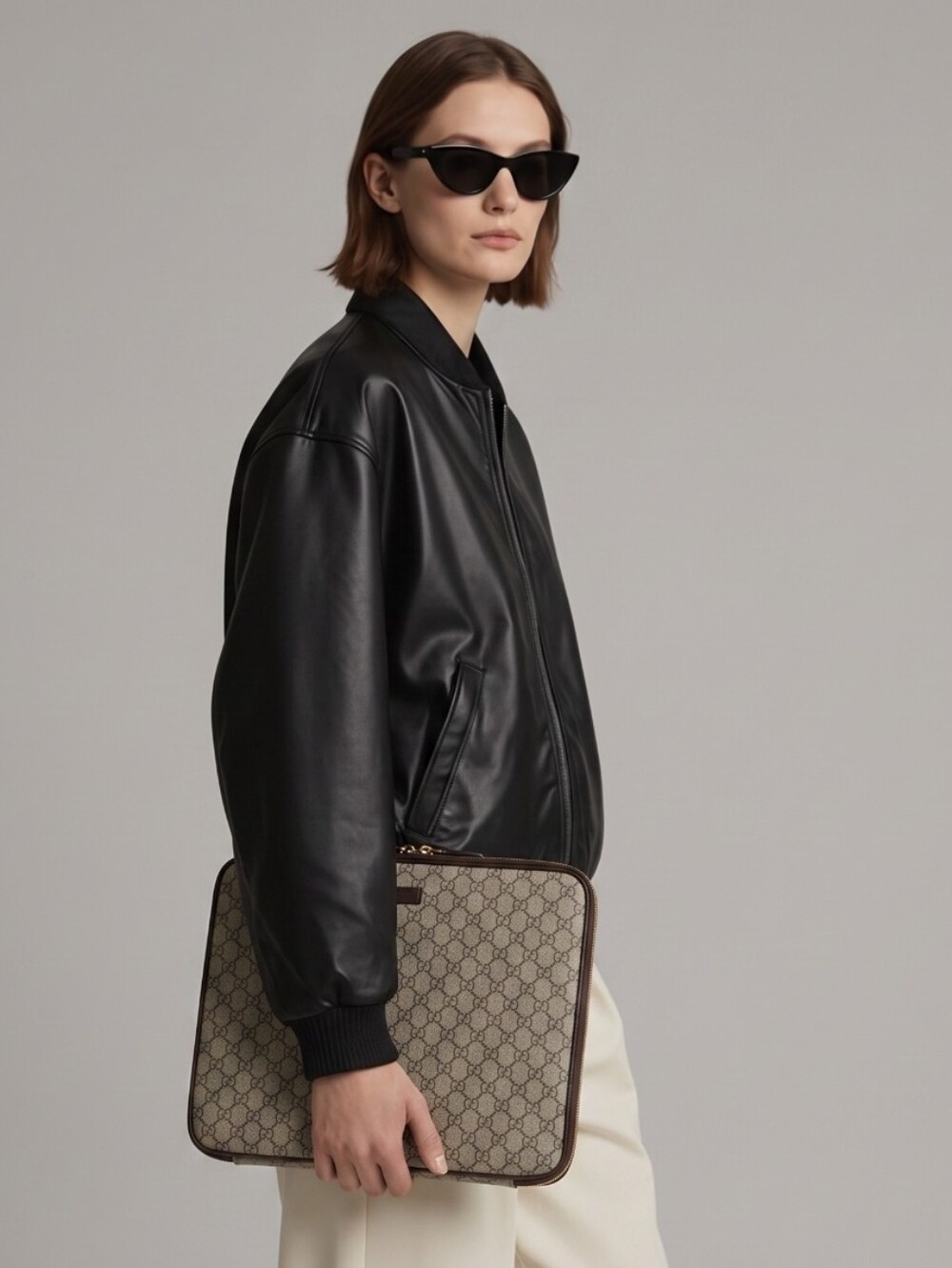 Gucci Tablet Classic Pattern Leather Pouch